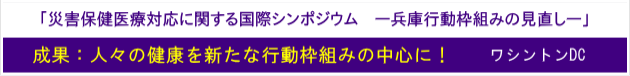 「災害保健医療対応に関する国際シンポジウム　―兵庫行動枠組みの見直し―」